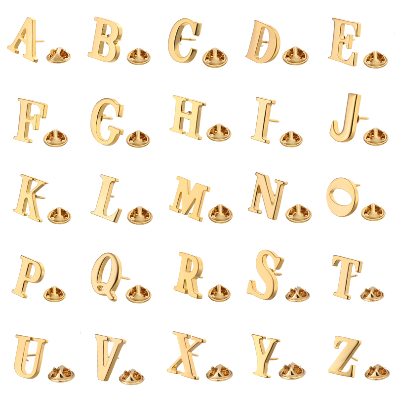 Embroidery Initials - Klasik Erkek ve Kadın Broşları A-Z