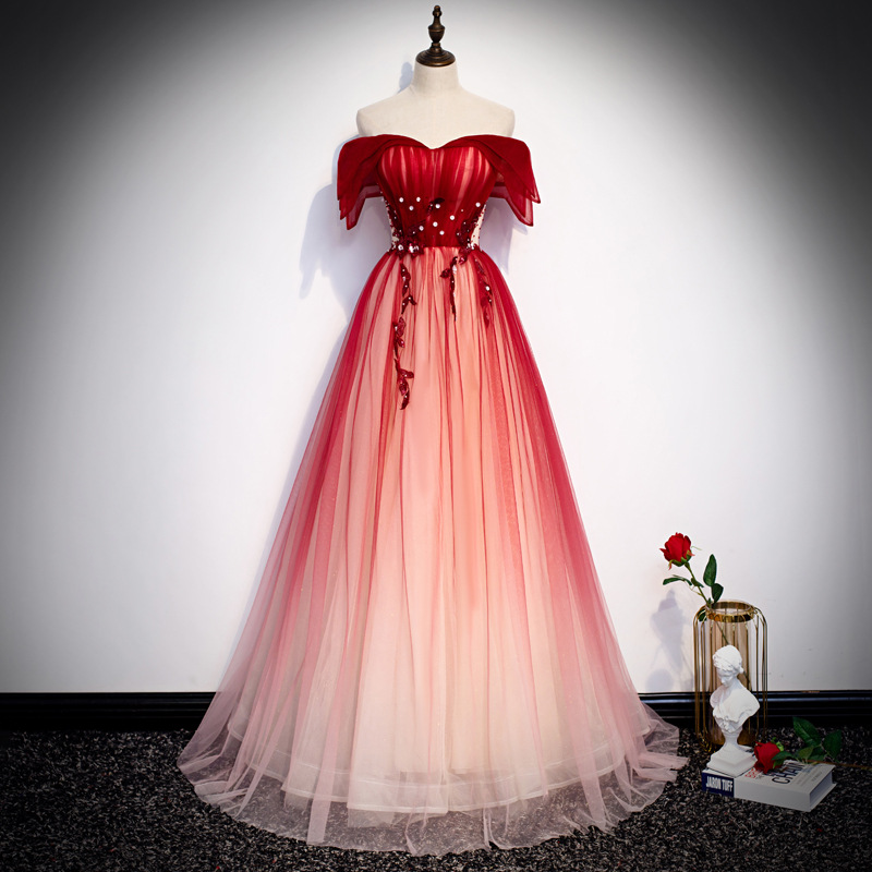 Embroidery Gradient - Gelin İçin Askılı Elbise 2026 Yeni