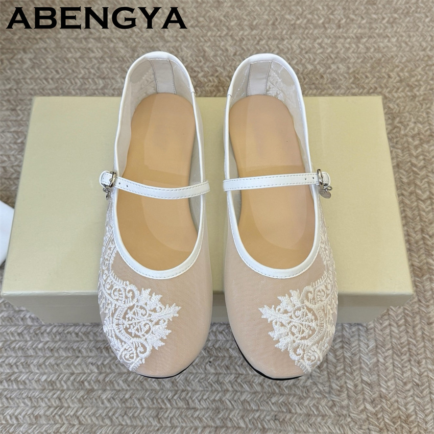 Embroidery Designer - Kadınlar için dantel nakış düz ayakkabı