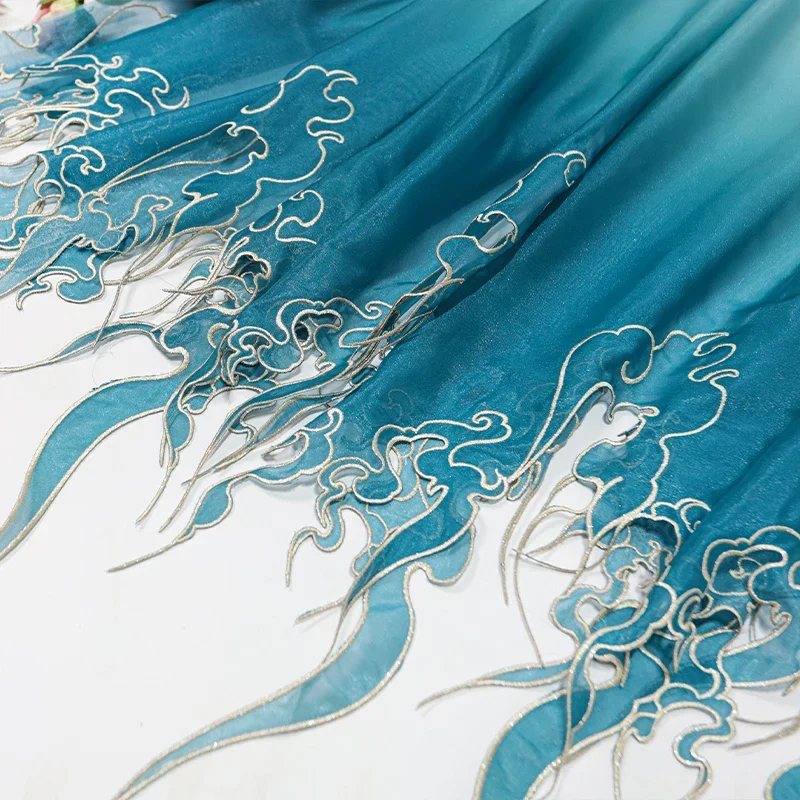 Embroidery Wedding - Çin Tarzı Nakış Lotus Yaprağı Degrade
