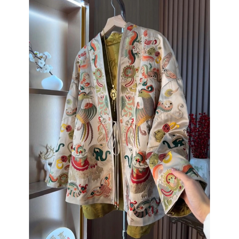 Embroidery Style - Yeni Çin Tarzı Kimono Hırka Ceket