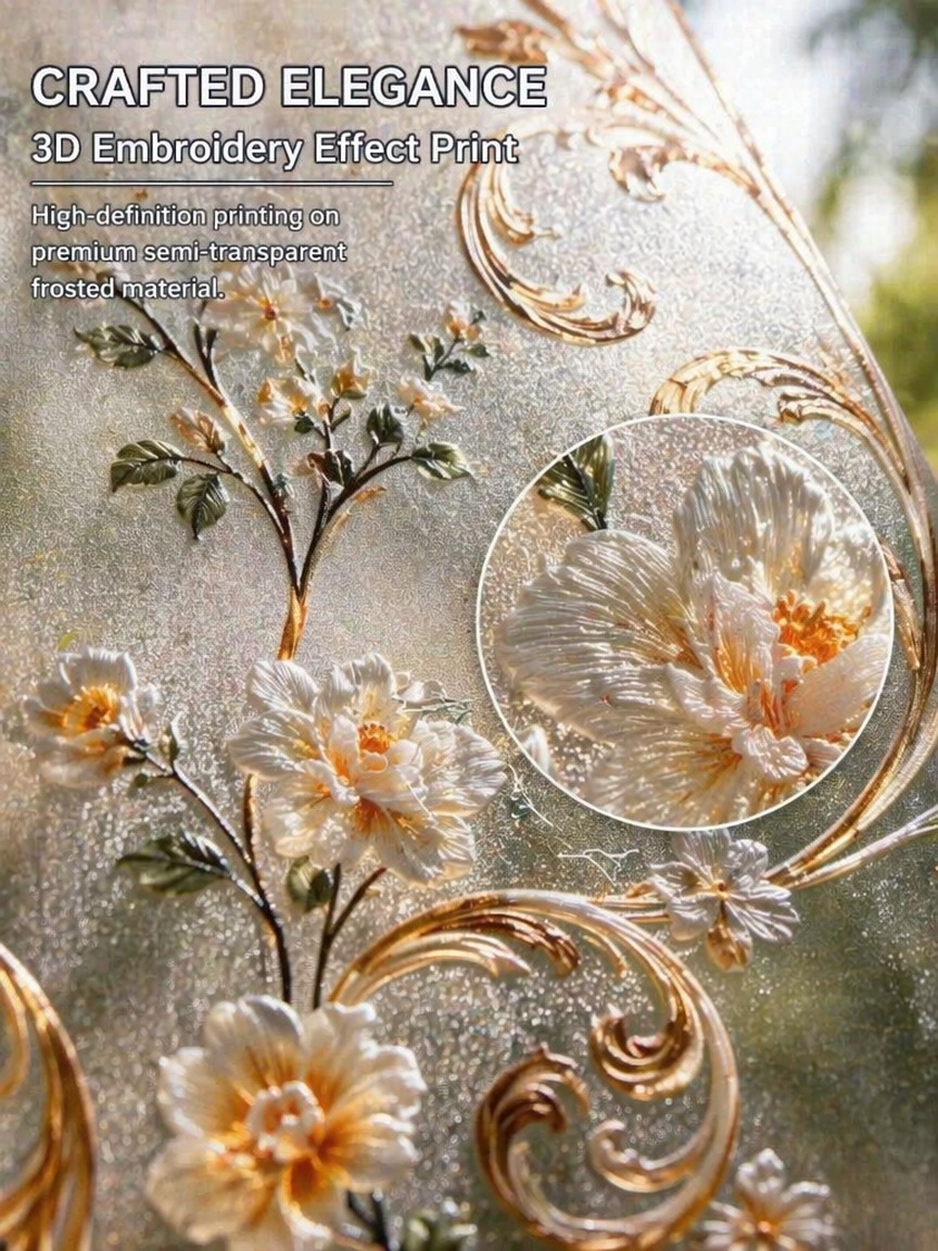 Embroidery Pattern - Nakış Desenli Buzlu Gizlilik Cam Filmi