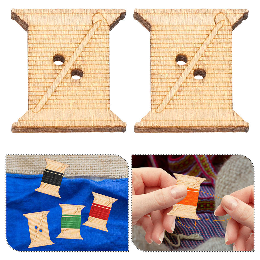 Embroidery Floss - 100 Adet Ahşap Dikiş Makinesi İplik