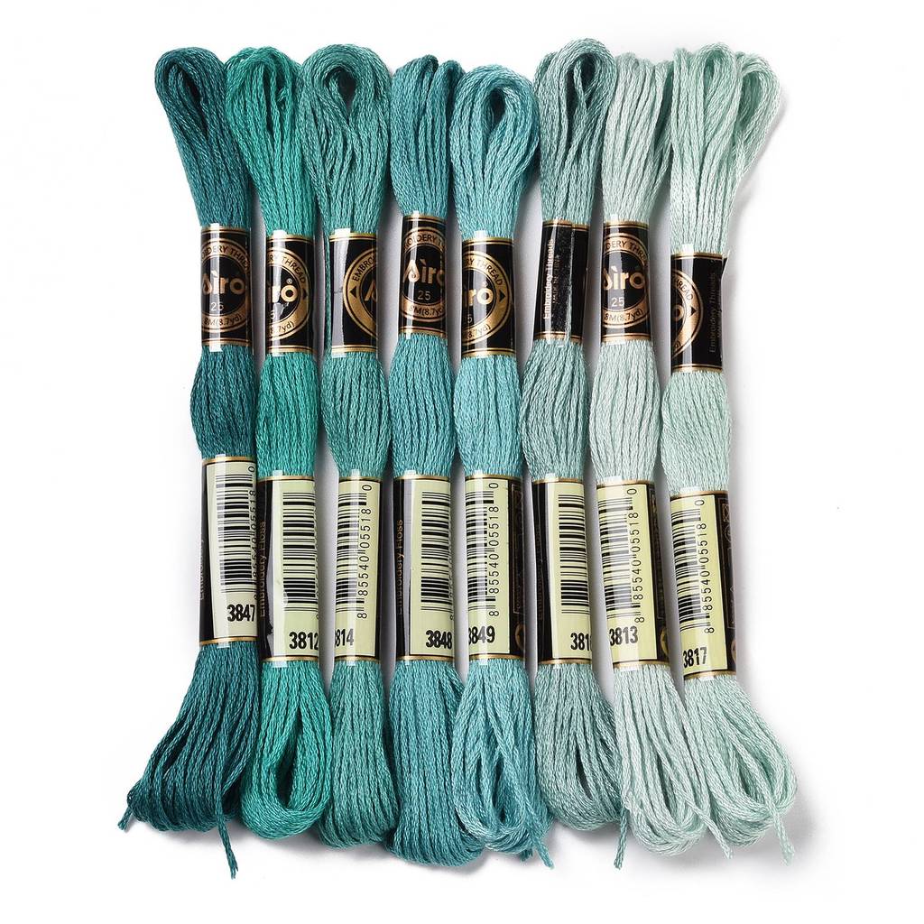 Embroidery Floss - 1 takım 8 iplik 0.5mm 6