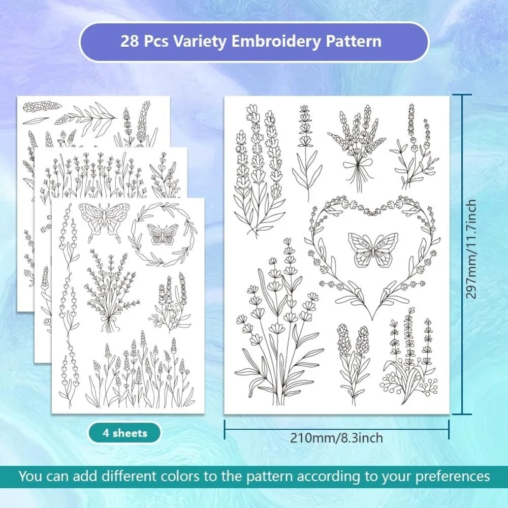 4 sayfa Lavanta Çiçek Kelebek  - Embroidery Sheet incelemesi ve fiyatı