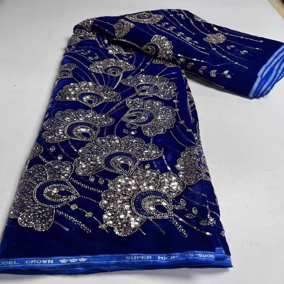 5 yard Yeni kadife kumaş Pul b - Embroidery Wedding incelemesi ve fiyatı