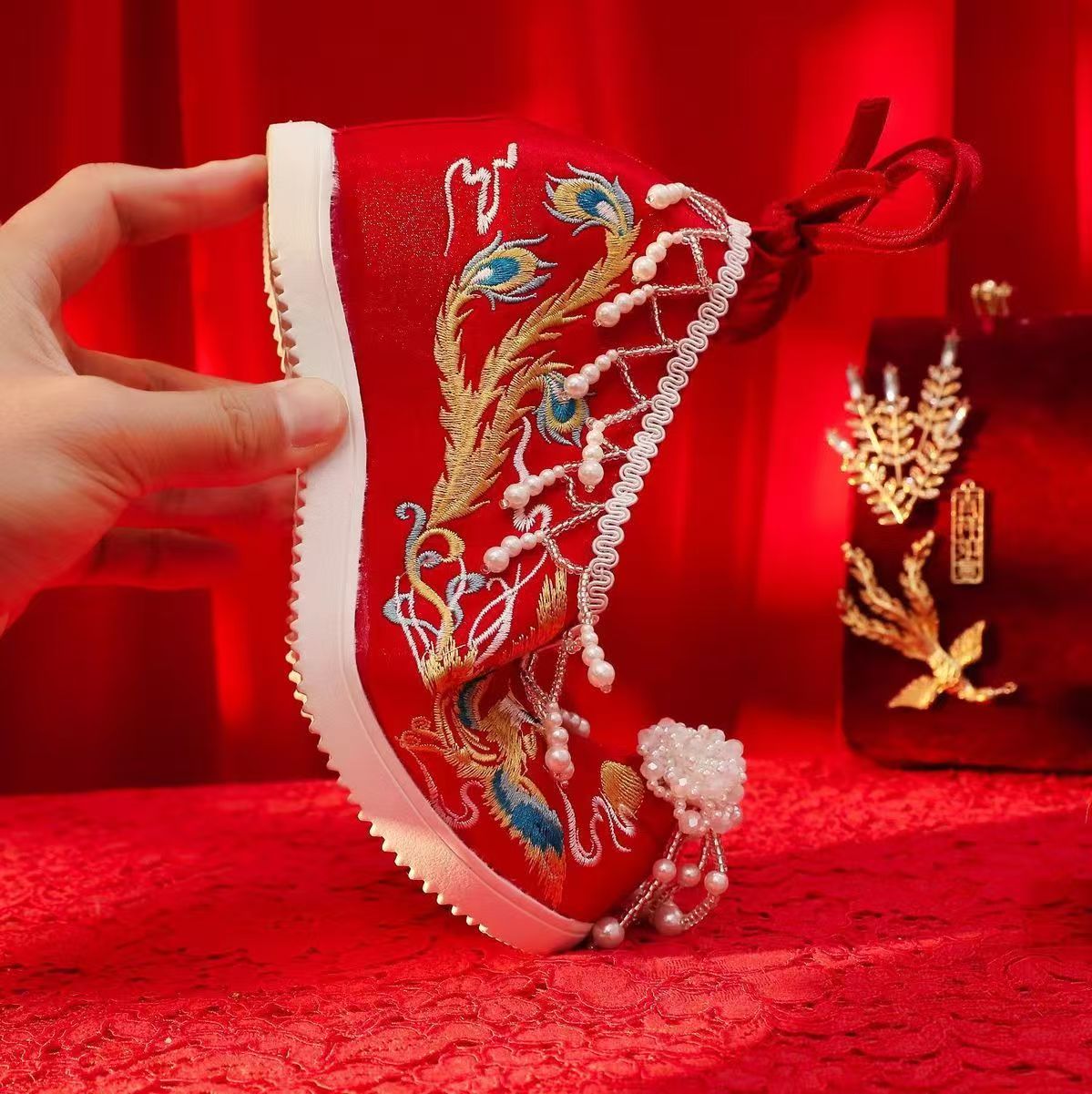 Kadınlar Yeni Kırmızı İşlemeli - Embroidery Wedding incelemesi ve fiyatı